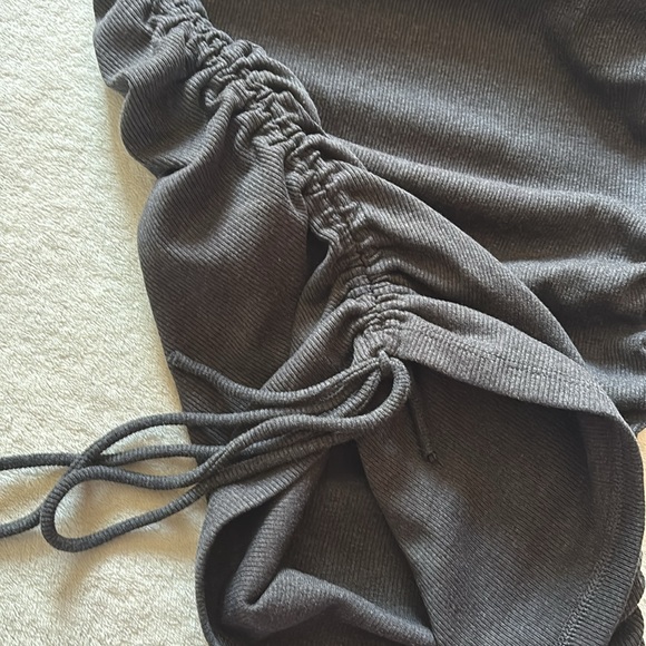 ZARA Ribbed Ruched Tee Mini Dress - Picture 4 of 5